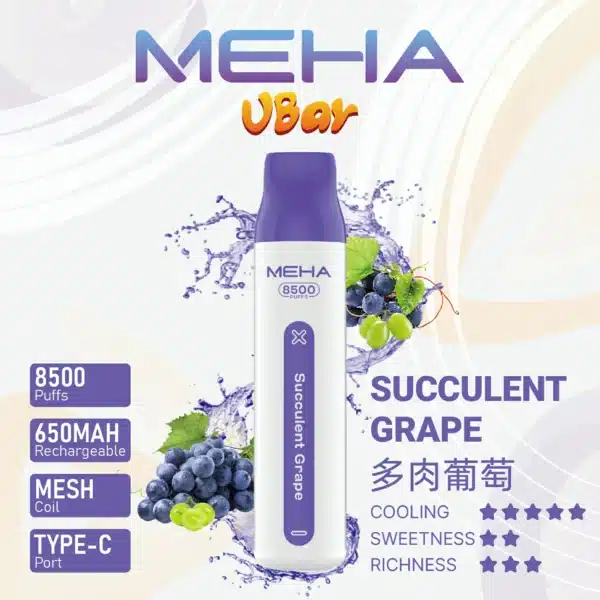 MEHA VBar魅嗨8500口小白條拋棄式電子煙｜大容量持久體驗